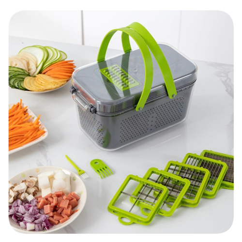 Многофункциональная ручная терка с контейнером 22 в 1 Veggie Slicer фото 3