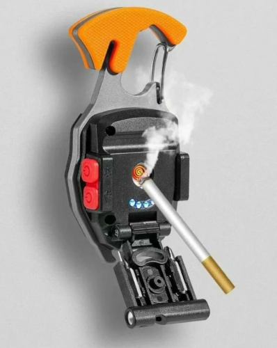 Тактический фонарь мультитул 10в1 / универсальный светодиодный на магните 600lm, Оранжевый фото 5