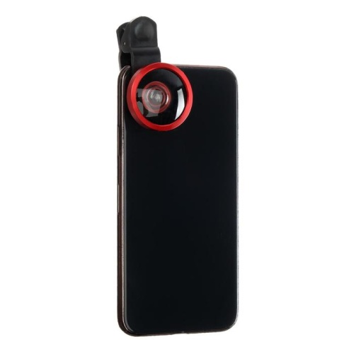 Линза для телефона Selfi Cam lens, для фронтальной камеры, с прищепкой, красная 5430057 фото 5