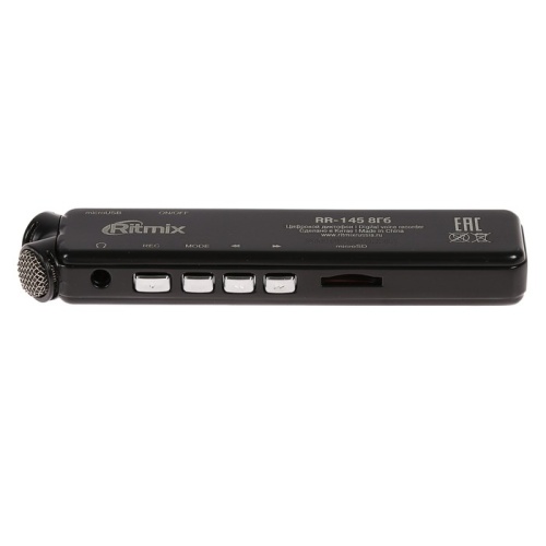 Диктофон Ritmix RR-145 8GB, MP3/WAV, дисплей, металл корпус, черный   4424513 фото 5