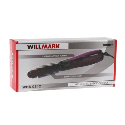 Фен-щётка WILLMARK WHS-0812, 800 Вт, 1 насадка, фиолетовая 3365491 фото 6