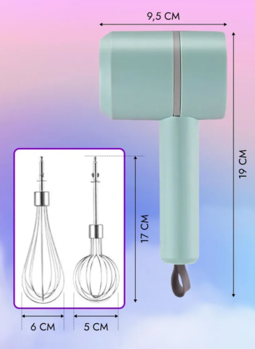Беспроводной ручной миксер / Ручной миксер 3 в 1 / измельчитель овощей Хозяюшка фото 4