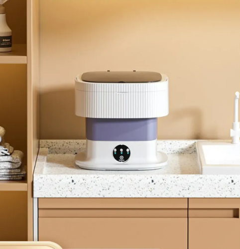 Стиральная машинка мини складная с отжимом 10 литров