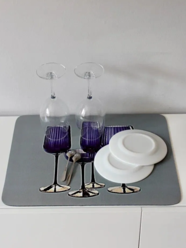 Sale carpet Коврик для сушки посуды 49 см х 39 см, 1 шт, Фиолетовые бокалы фото 2