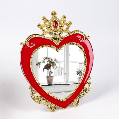 Зеркало интерьерное «Версаль»,поверхность — 14 *14,5 см, красный/золотой