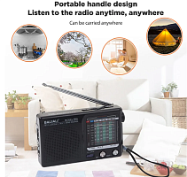 Полнодиапазонное винтажное портативное мини-радио, моно, SW / AM/FM Чёрное