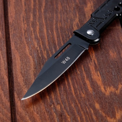 Нож складной, чёрное лезвие 6,4 см, рукоять в виде автомата, 15 см фото 4
